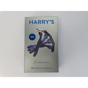 Harry's Men's Disposable Razors 3-Blade Razors Glacier Blue‎ 25 Ct NIB